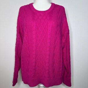 J. Crew Pink Cable Knit Sweater